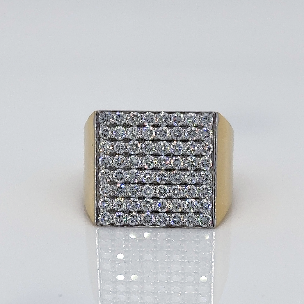 Square Signet Diamond Ring