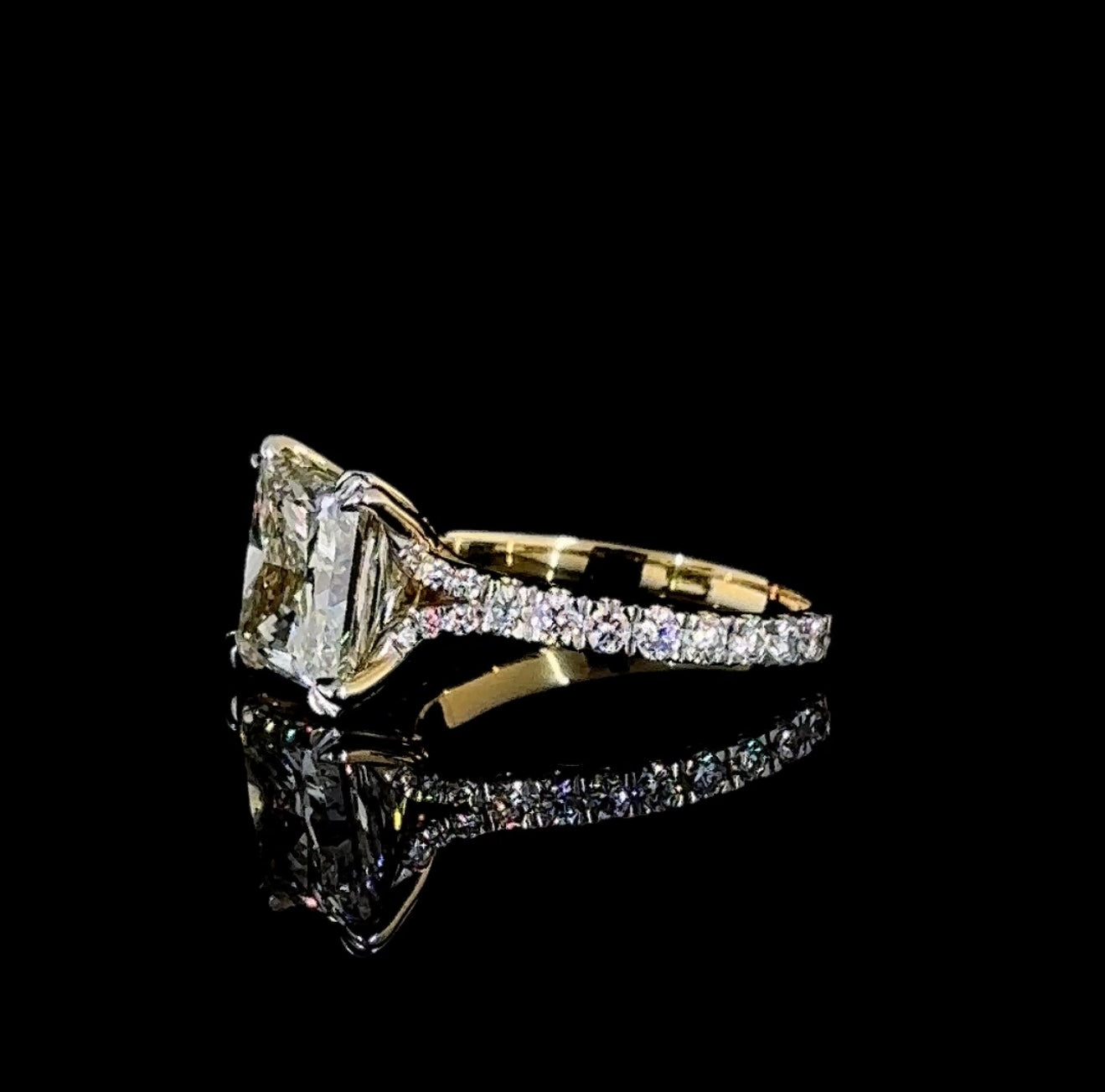 5.5CT Princess Cut Lab Grown Diamond Ring