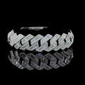 Iced-Out Baguette Cuban Link Bracelet – 100g Solid Silver | VVS Moissanite Diamond Finish