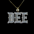 Example Iced-Out Custom Letter Pendant – Baguette & Round Cut Diamond Finish