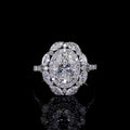 2CT Oval Halo Lab Grown Diamond Ring