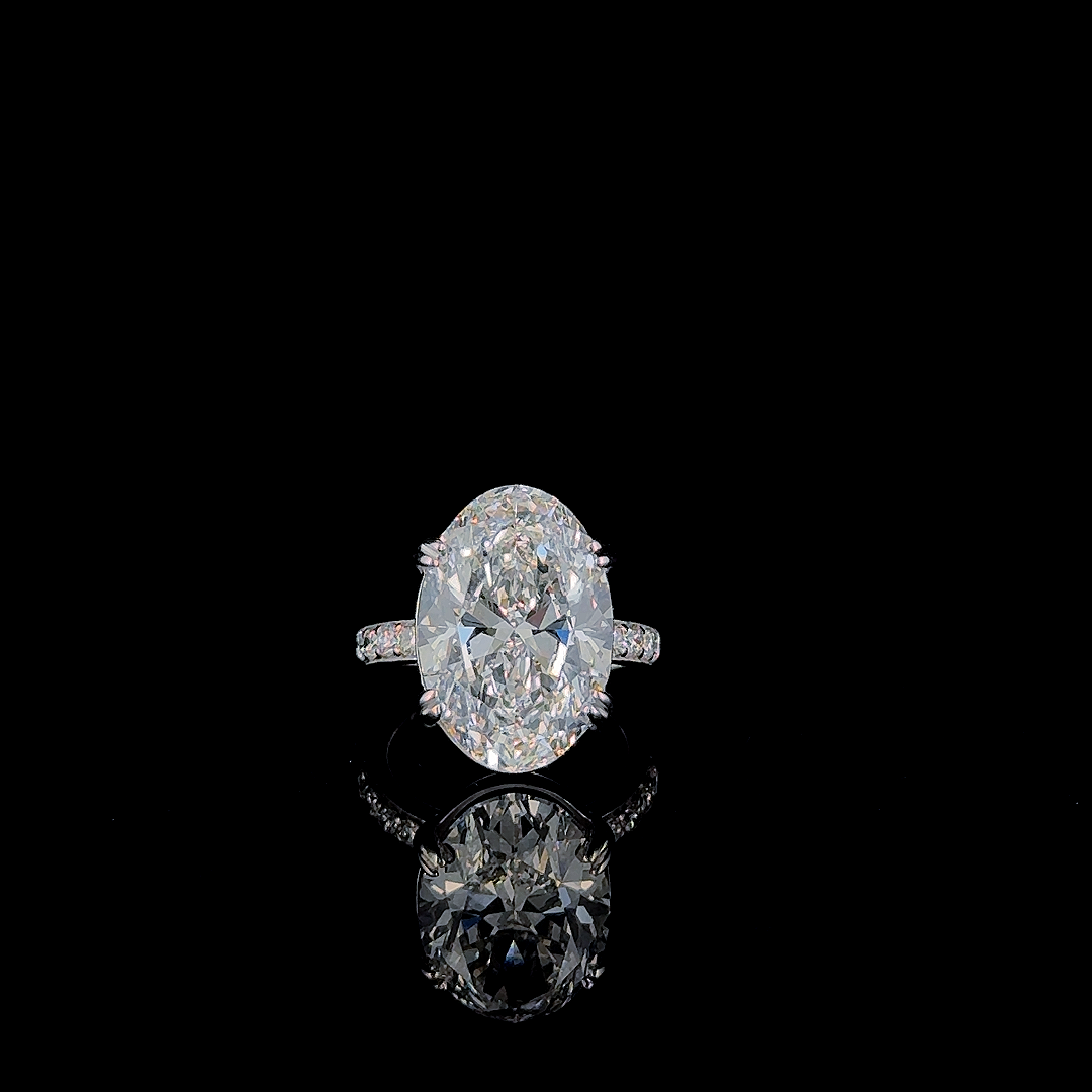 9 CT Oval Lab Grown Diamond Ring – IGI Certified