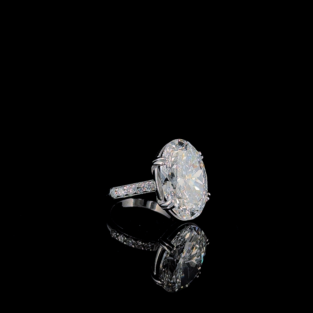 9 CT Oval Lab Grown Diamond Ring – IGI Certified