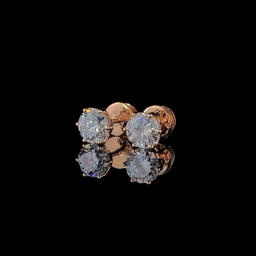 2CTW Round Diamond Stud Earrings