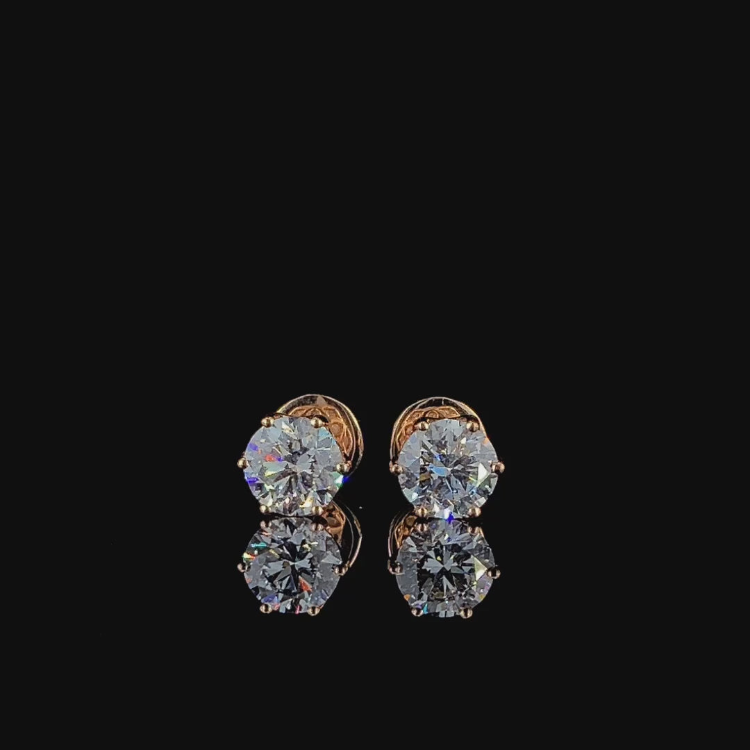 2CTW Round Diamond Stud Earrings