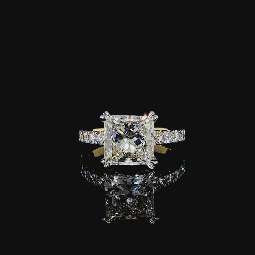 5.5CT Princess Cut Lab Grown Diamond Ring