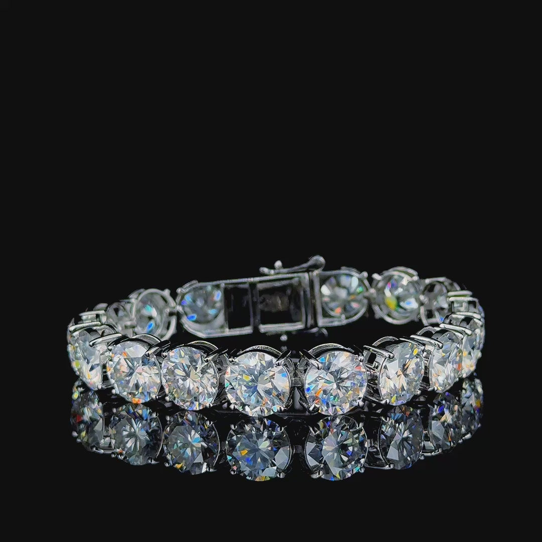 Round Mossanite Diamond Tennis bracelet - 925 sterling silver
